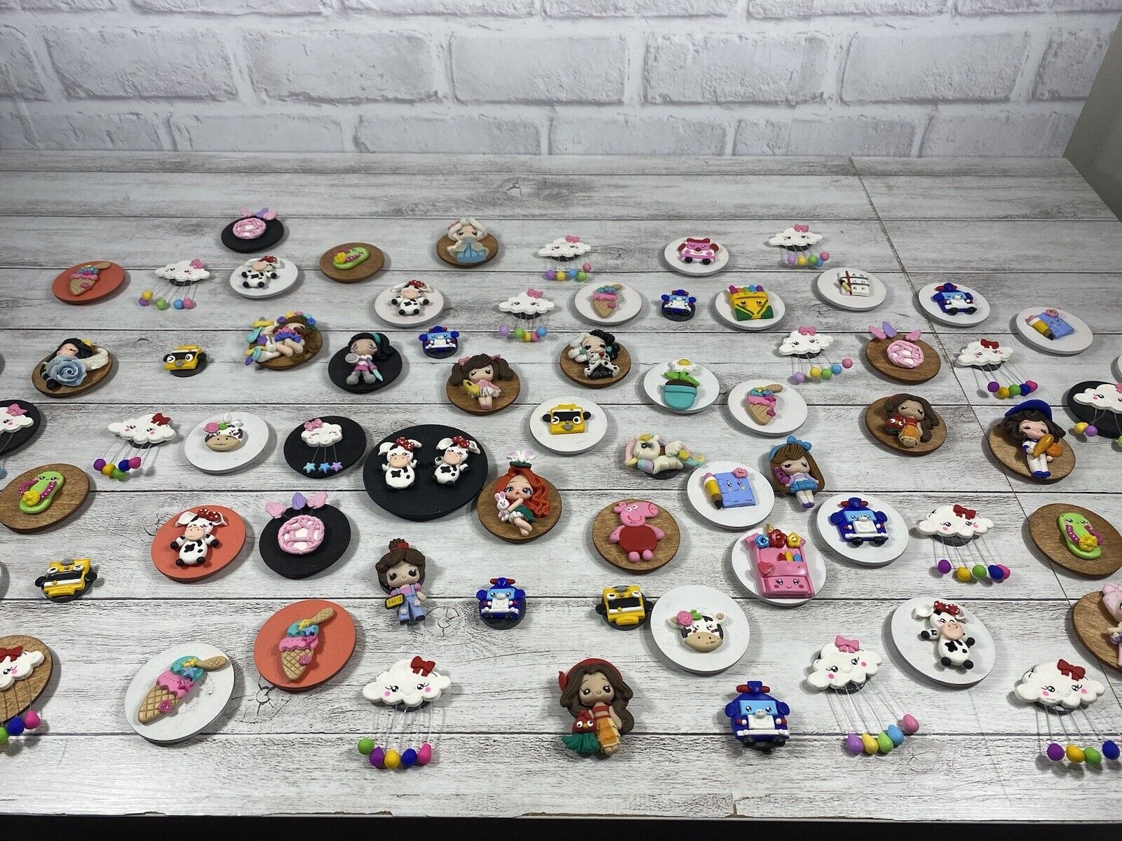 Fridge Magnets Lot of 76 Polymer Clay Craft Super Cute Gifts Dolls Cows