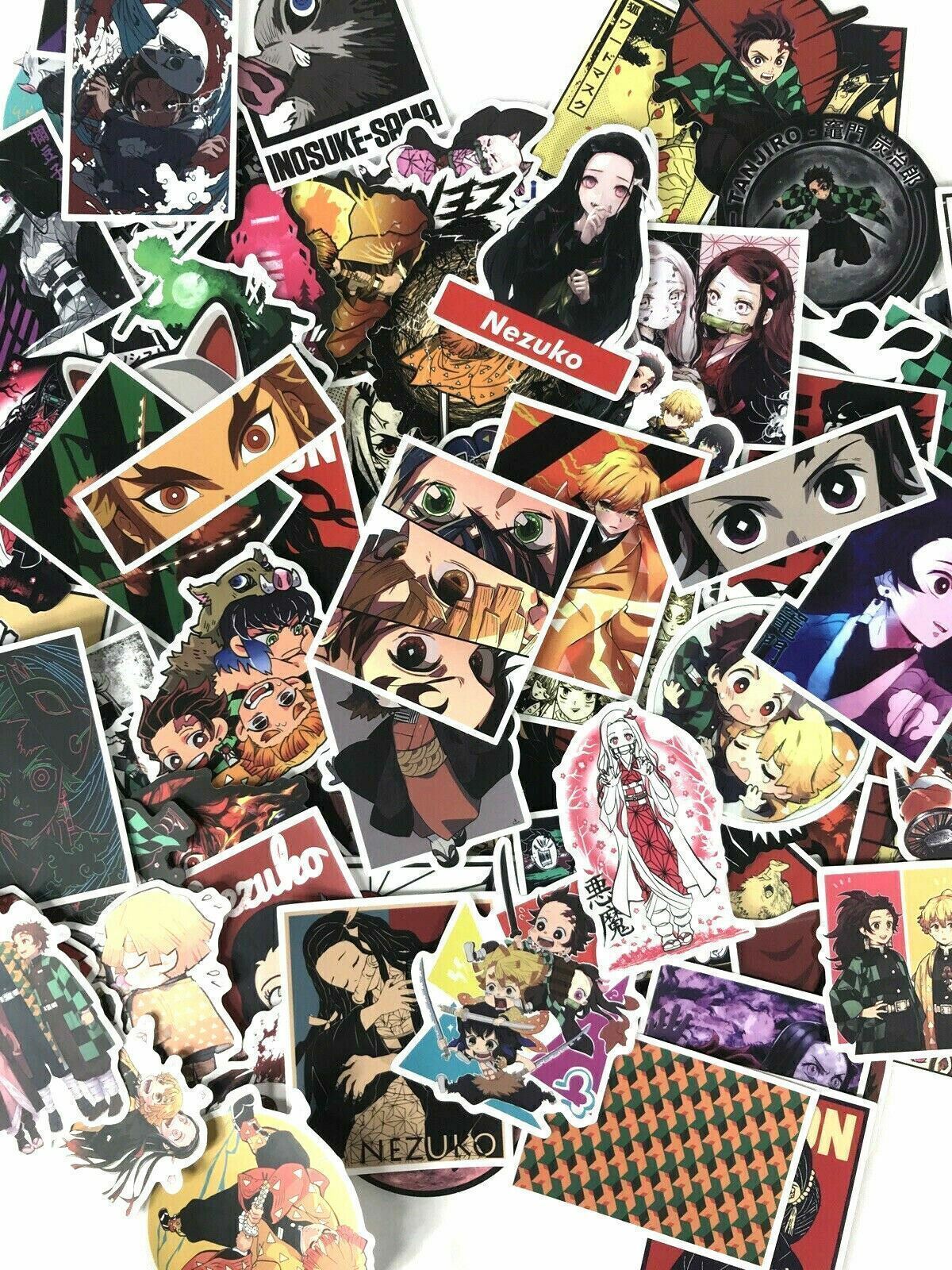 100pc Demon Slayer Jump Comics Anime Phone Laptop Wall Decal Peeker Sticker Pack