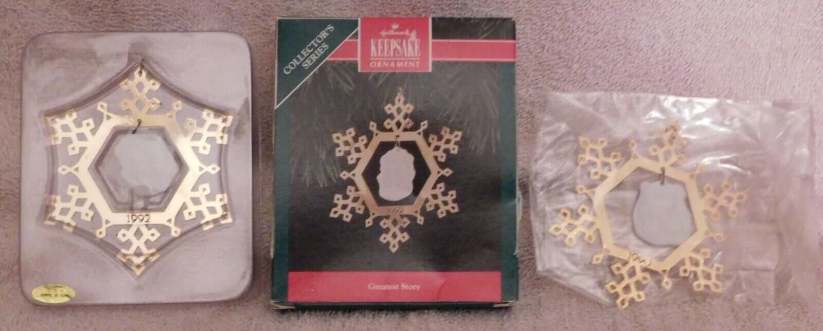 1990 & 1992 Hallmark Greatest Story Christmas Ornaments W/Box  Lot NICE