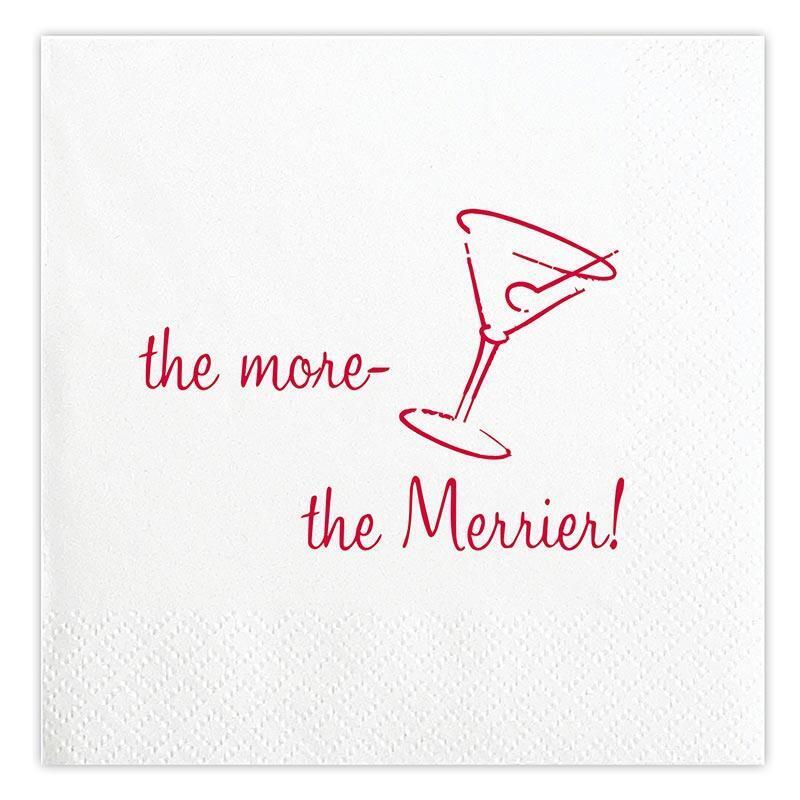 The More the Merrier Face to Face Cocktail Napkin 5in W x 5in Hx.5in D Pack of 4