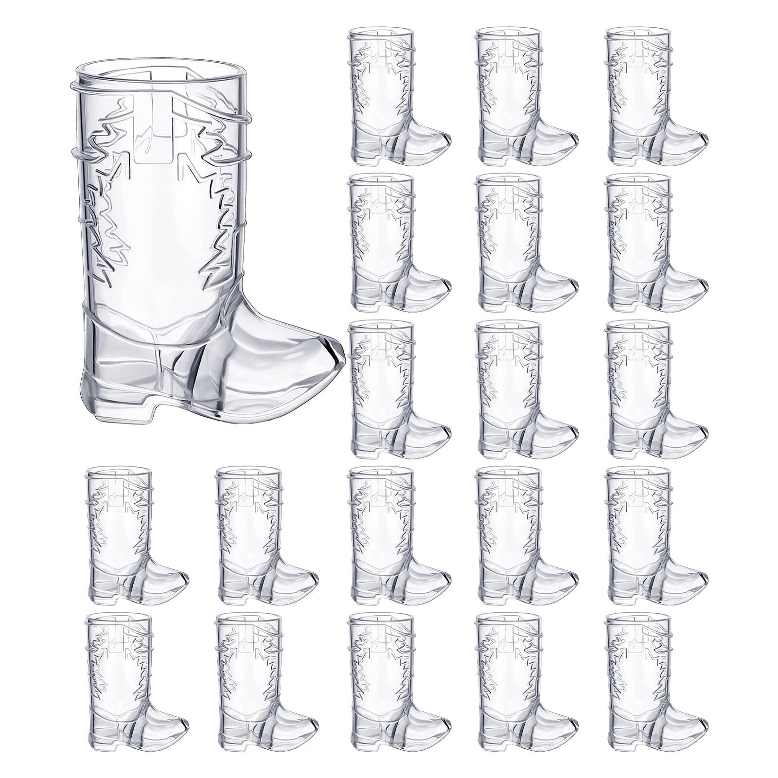 25Pcs Plastic Mini Cowboy Boot Glasses Transparent Shot Glasses BBQ Party