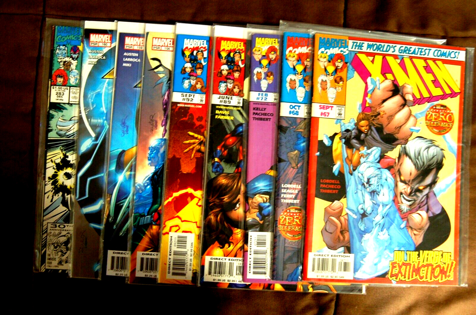 Lot of 9: Marvel Comics X-Men #67-283 Run Read (10A)