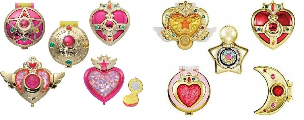 BANDAI Sailor Moon transformation Compact Mirror Part-1 & 2 figure 10 set NEW