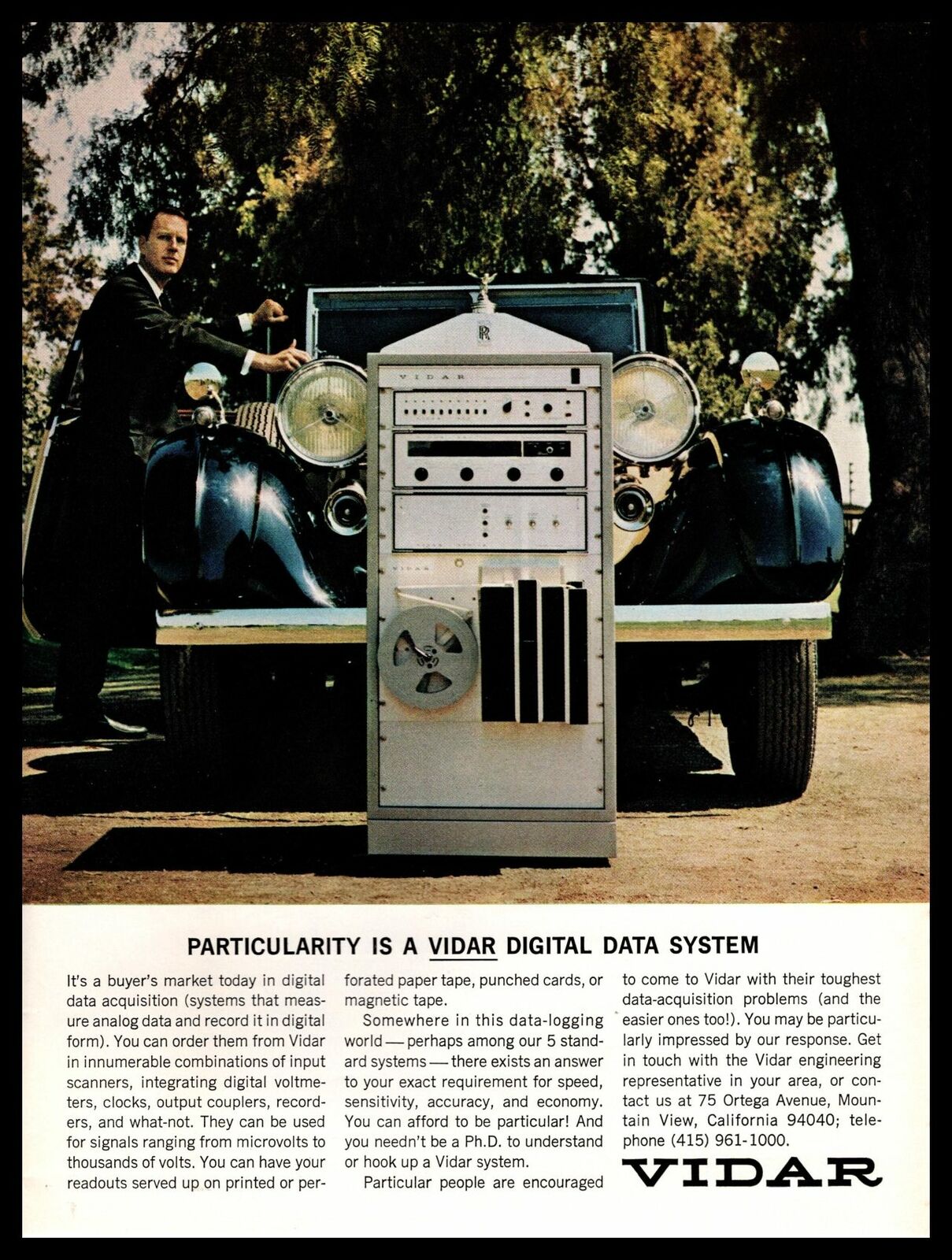1966 Rolls-Royce Vidar Digital Data System Mountain View California Print Ad
