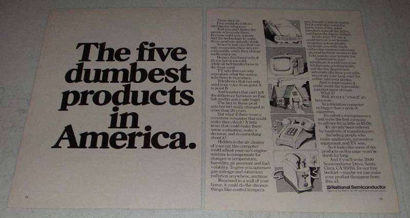 1977 National Semiconductor Ad - Five Dumbest Products