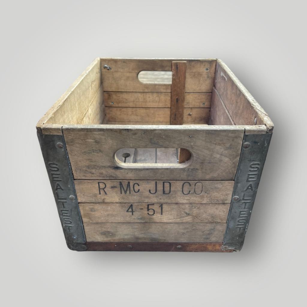 Sealtest Milk Bottle Wood Wooden Box Crate April 1951 R-Mc JD Co