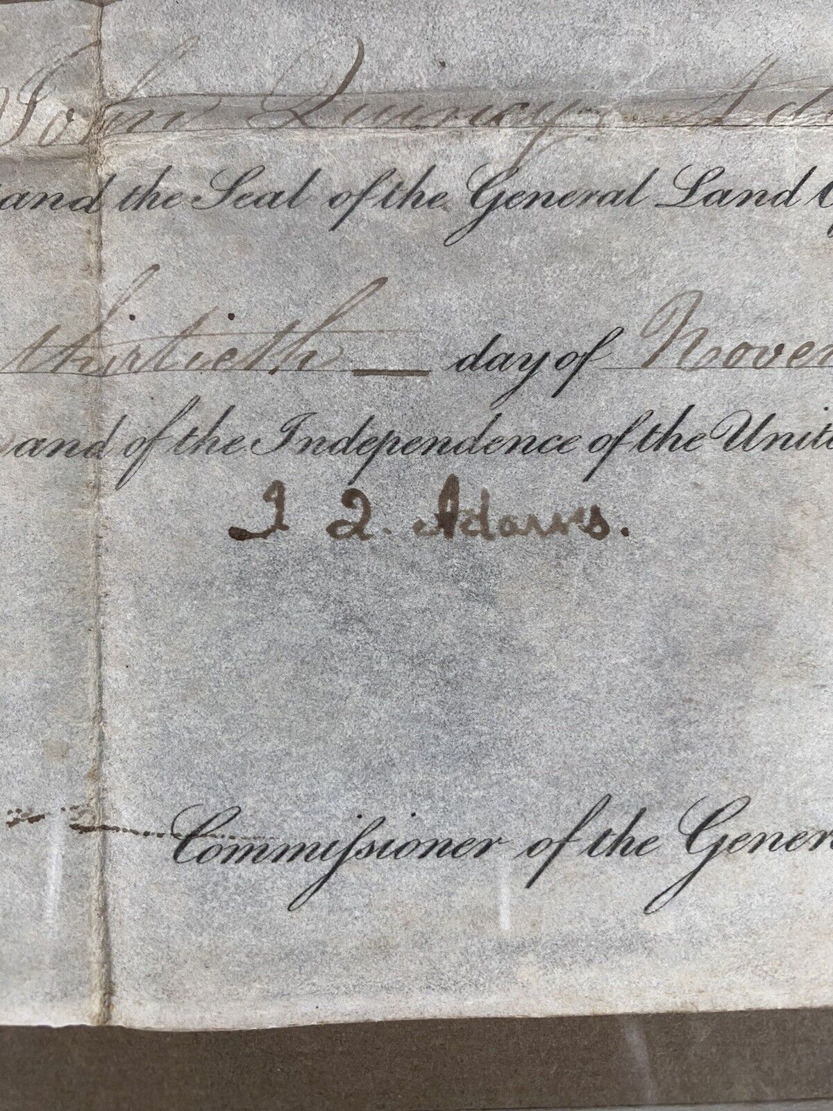 President John Quincy Adams Signed 1825 Alabama Land Grant To Mordecai Fuller