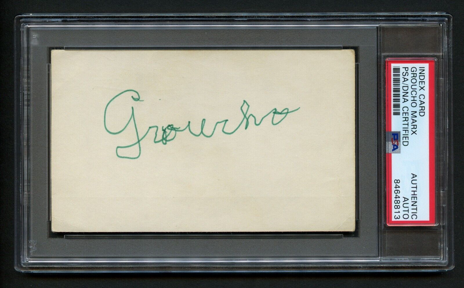 Groucho Marx signed autograph Vintage 3x5 Host: You Bet Your Life PSA Slabbed