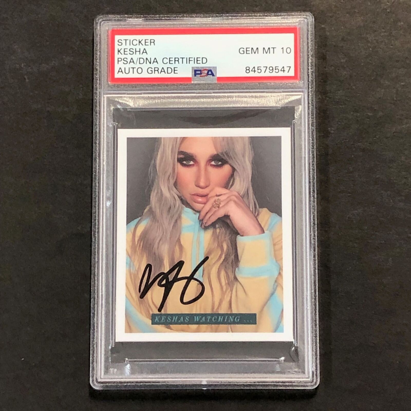 Kesha Signed Card PSA/DNA AUTO 10 Encapsulated Autographed Slabbed
