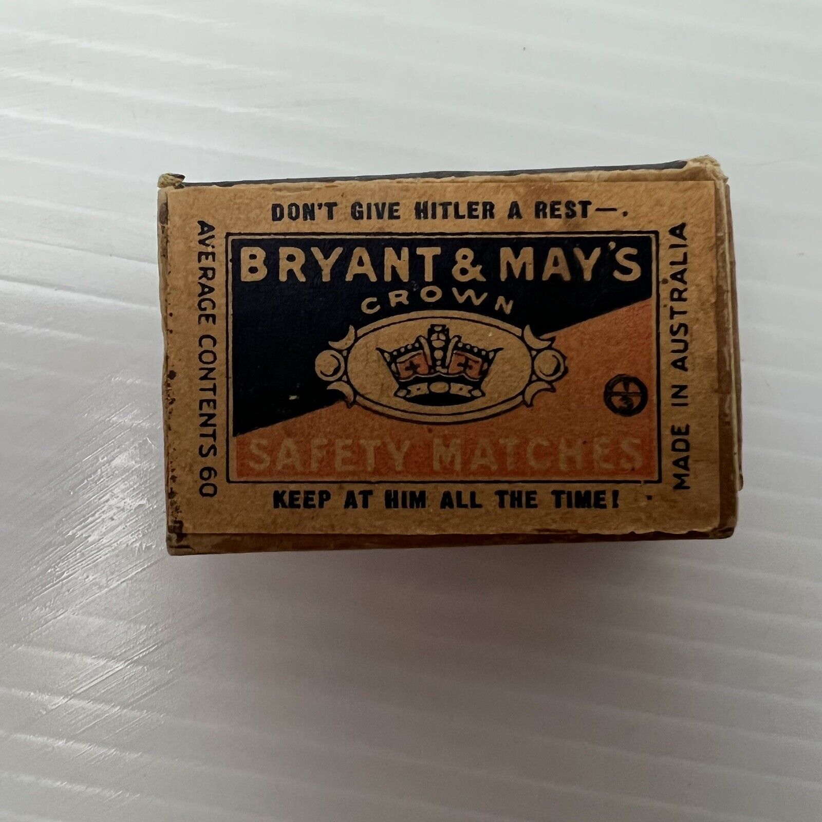Vintage Bryant & Mays Matchbox Only WW2 Don\'t Give Hitler A Rest