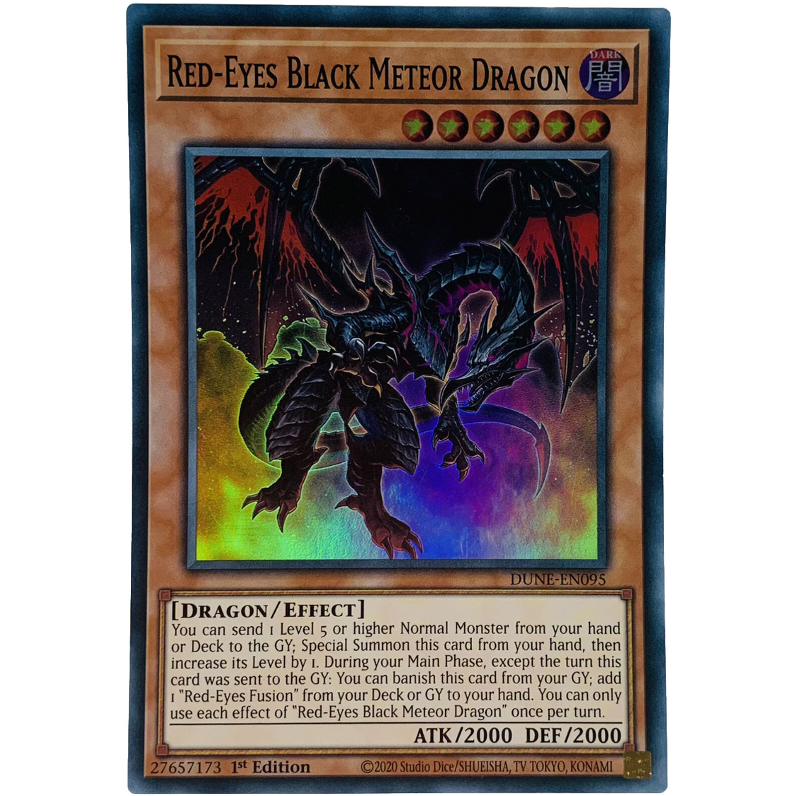 YUGIOH Red-Eyes Black Meteor Dragon DUNE-EN095 Super Rare 1st Edition NM-MINT