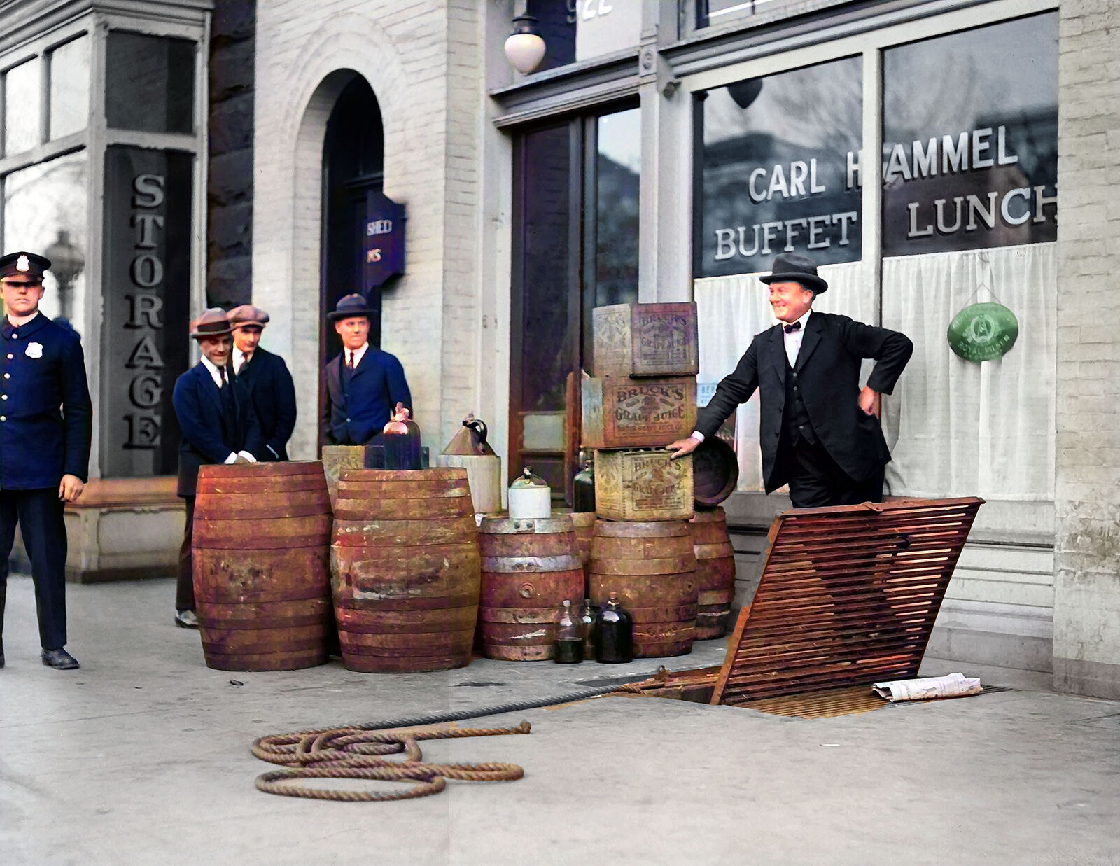 1923 Prohibition Liquor Raid Vintage Photograph 8.5\