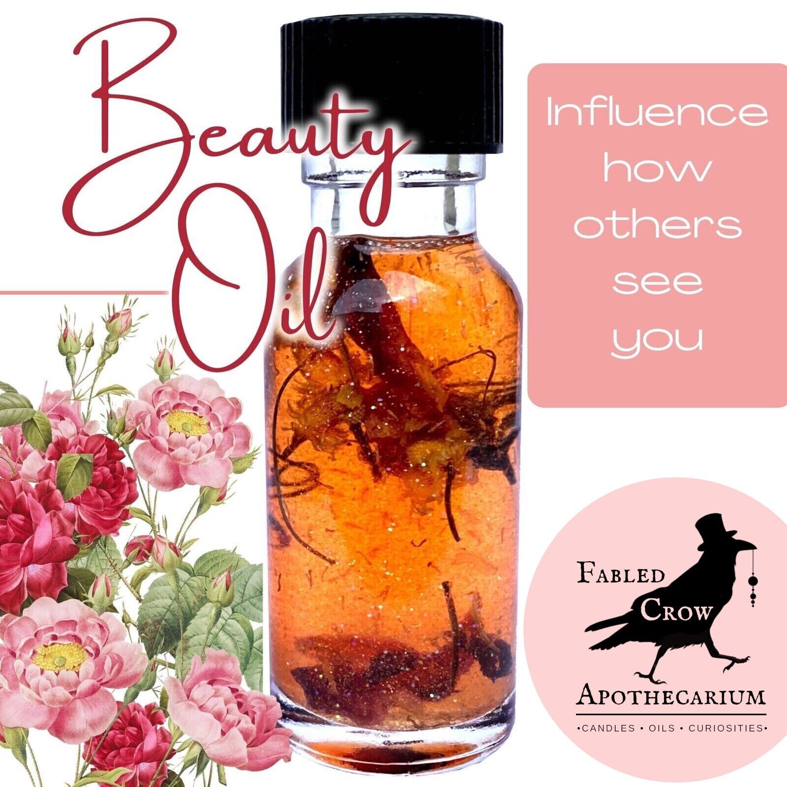 BEAUTY Oil Attractiveness Be Noticed Witchcraft Hoodoo Occult Pagan Fabled Crow