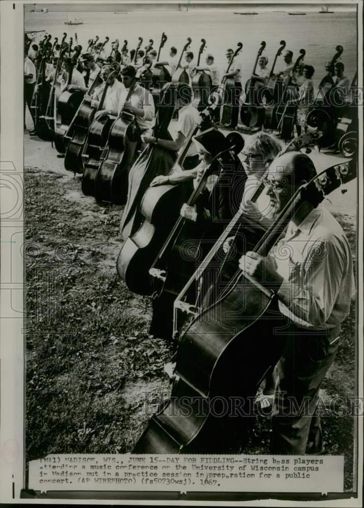 1967 Press Photo String bass players at music conference in Madison, Wisconsin
