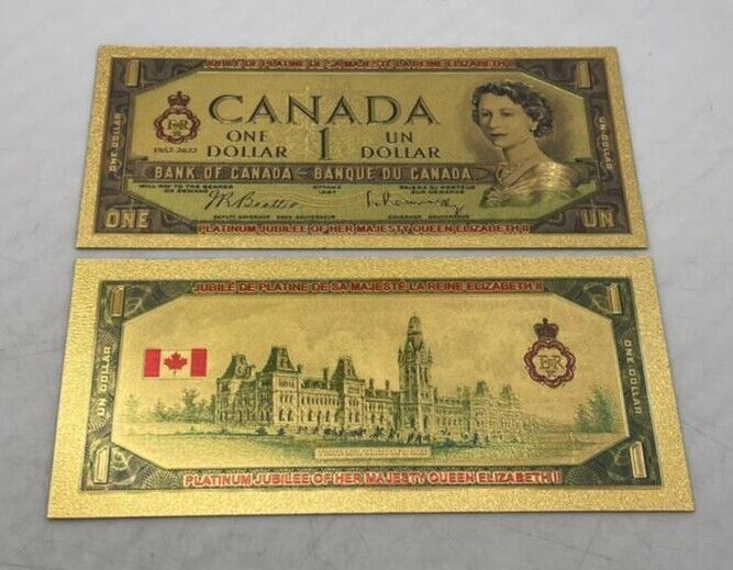 Gold Foil/Souvenir Canada Note - Platinum Jubilee of Queen Elizabeth 1952-2022 