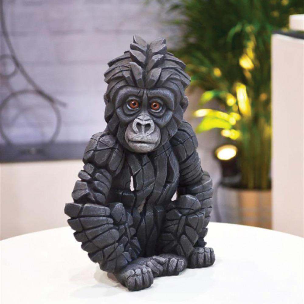 Baby Gorilla Edge Sculpture Figure Evocative - Marble Castings Blend