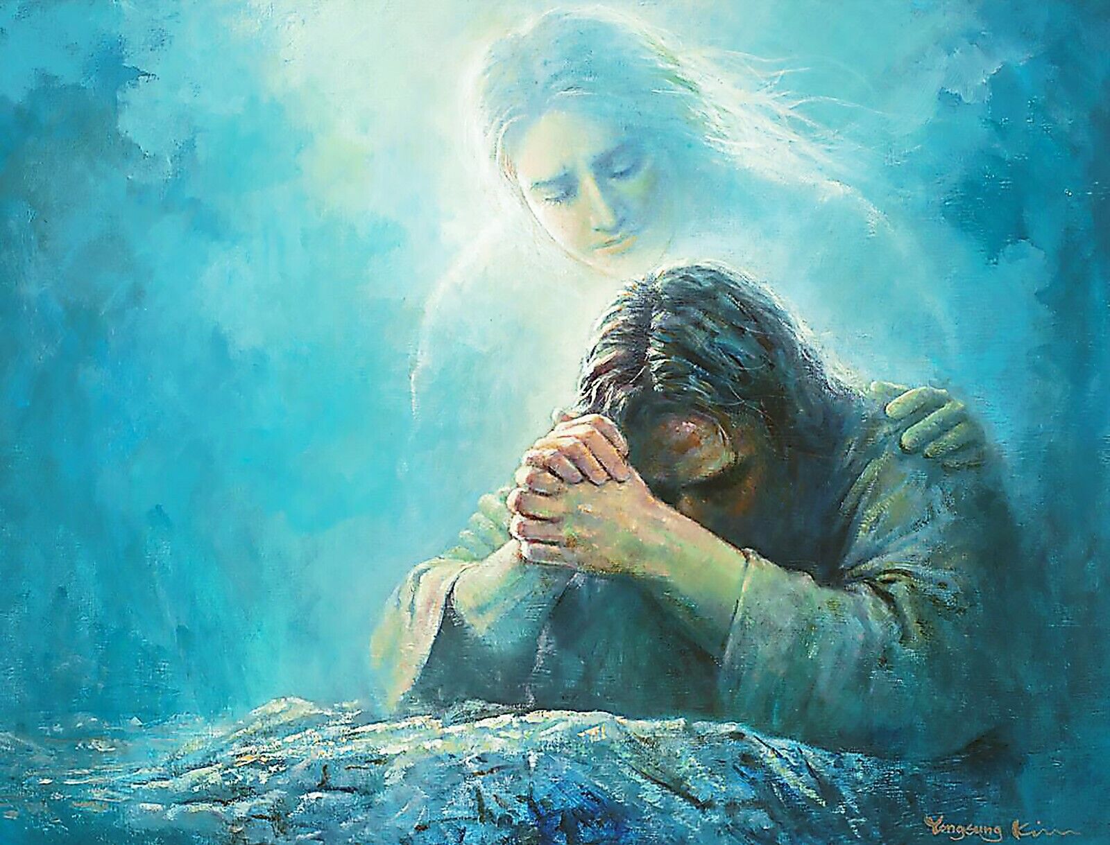 JESUS CHRIST GOD PRAYING IN THE GARDEN OF GETHSEMANE 8.5X11 PHOTO PICTURE HEAVEN