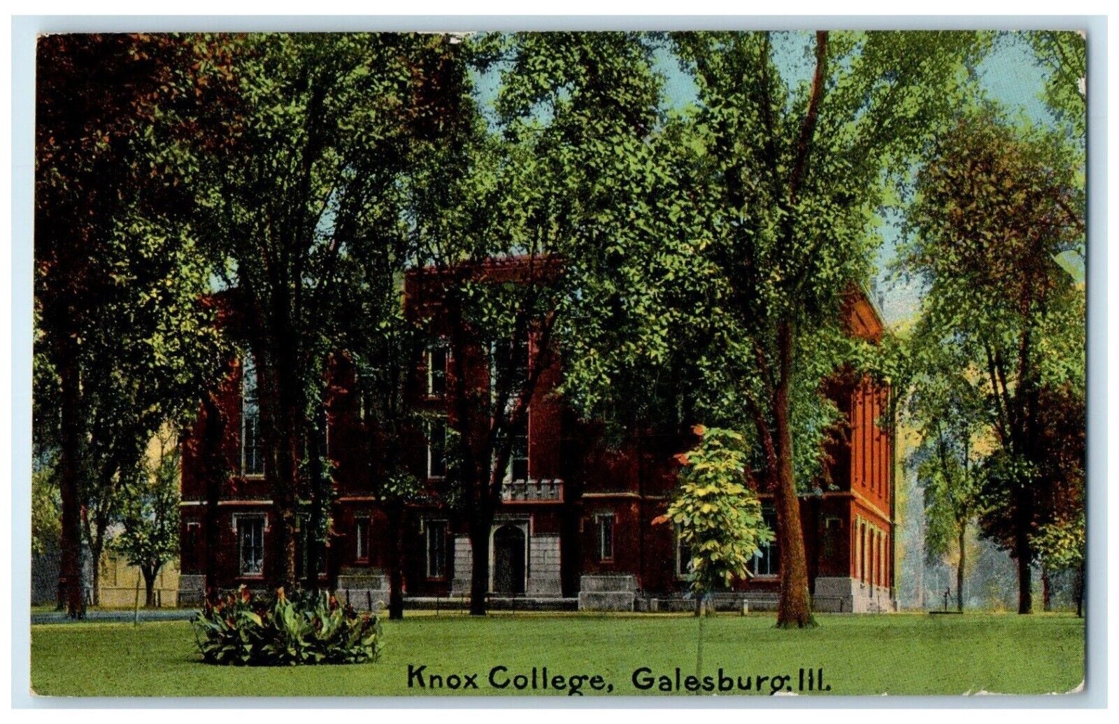 1910 Knox College Exterior Building Galesburg Illinois Vintage Antique Postcard
