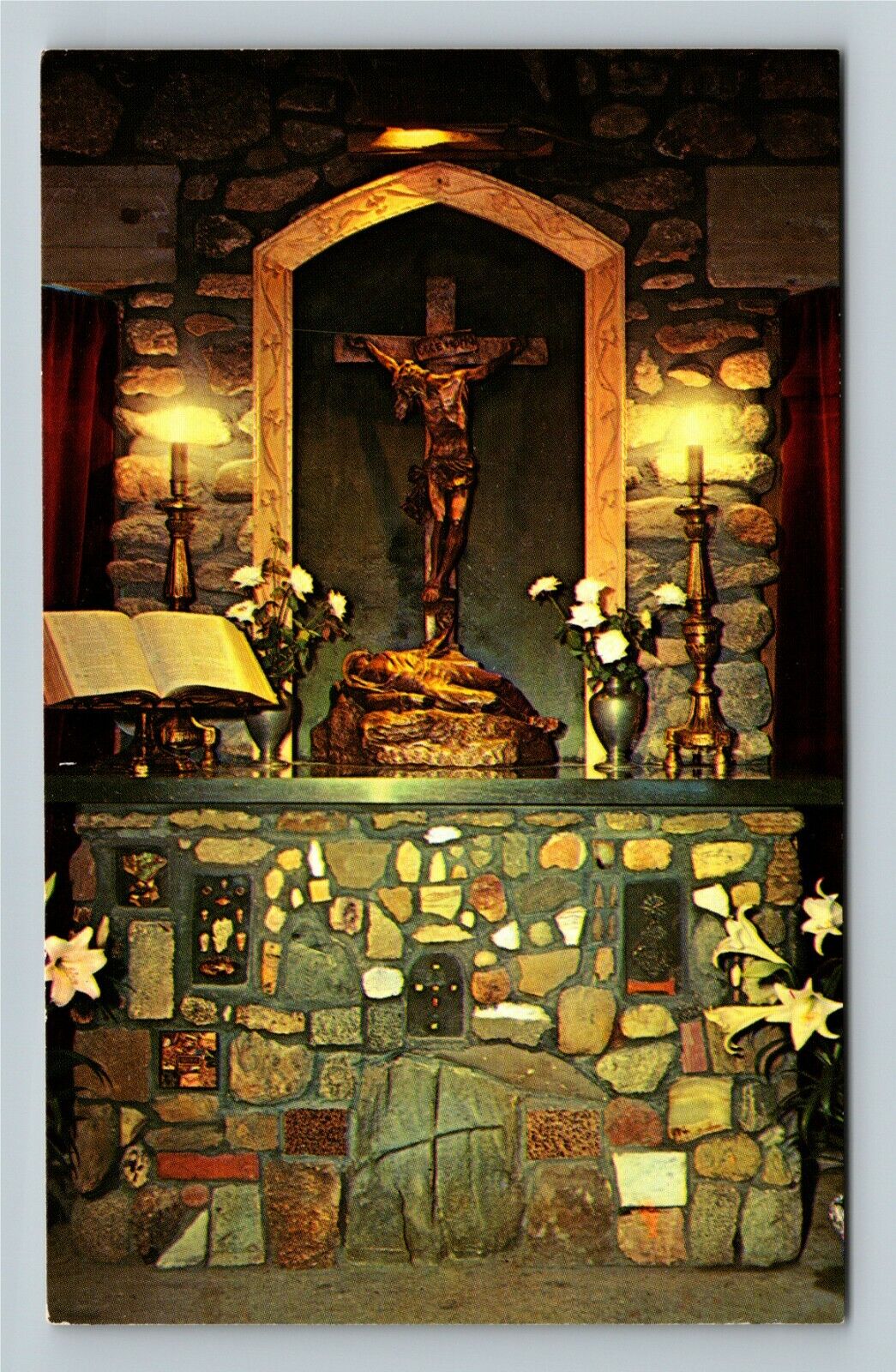 Rindge NH- New Hampshire Chaplain\'s Altar Cathedral Religion Vintage Postcard