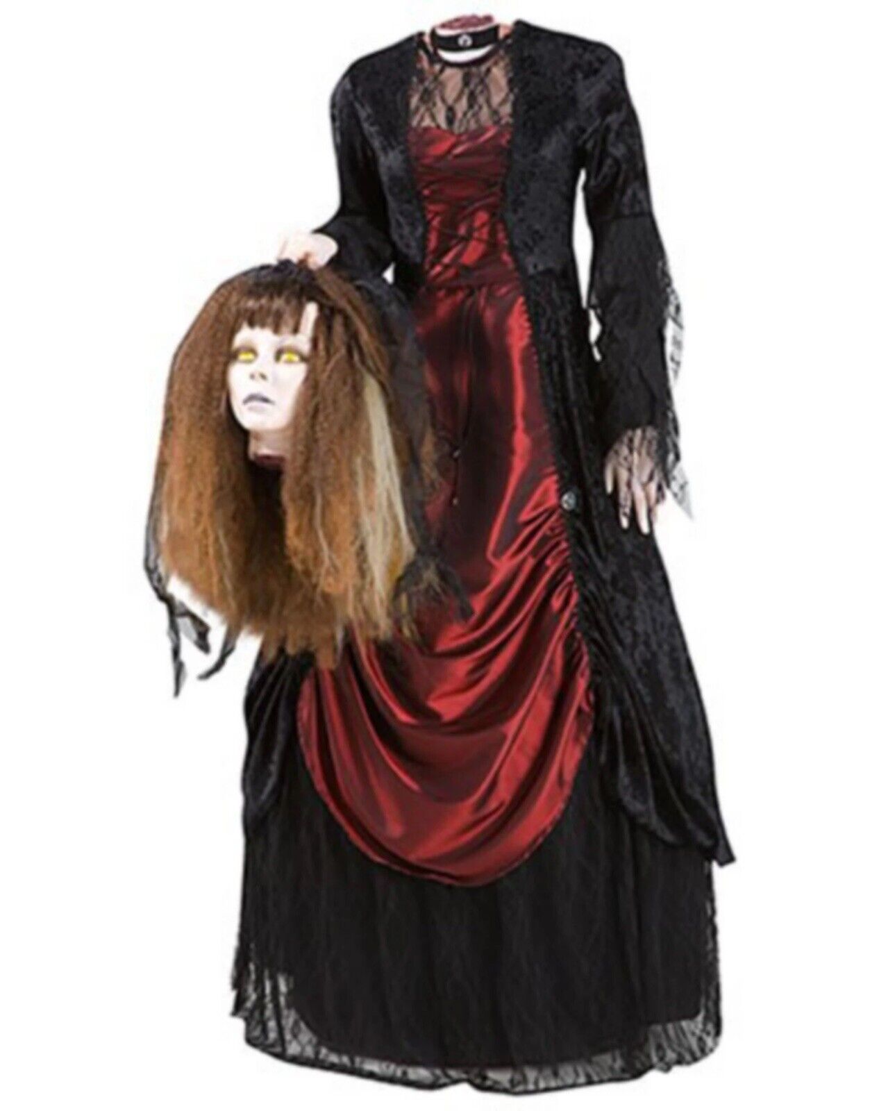 SPIRIT Halloween Life Size Beheaded Gothic Bride 5ft Tall Animatronic Gemmy
