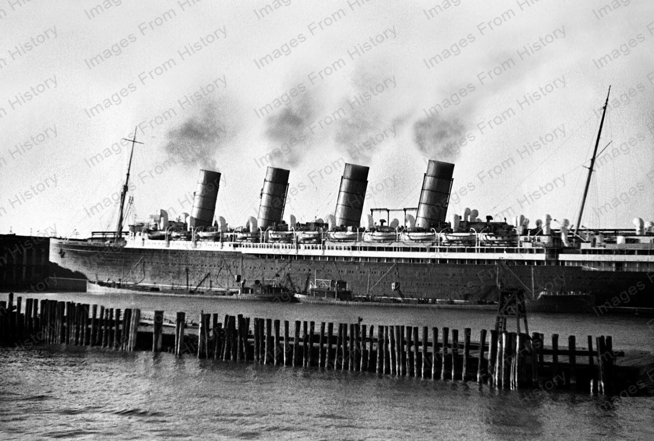 8x10 Print Historic Ship Cunard Line RMS Mauretania 1907 #025