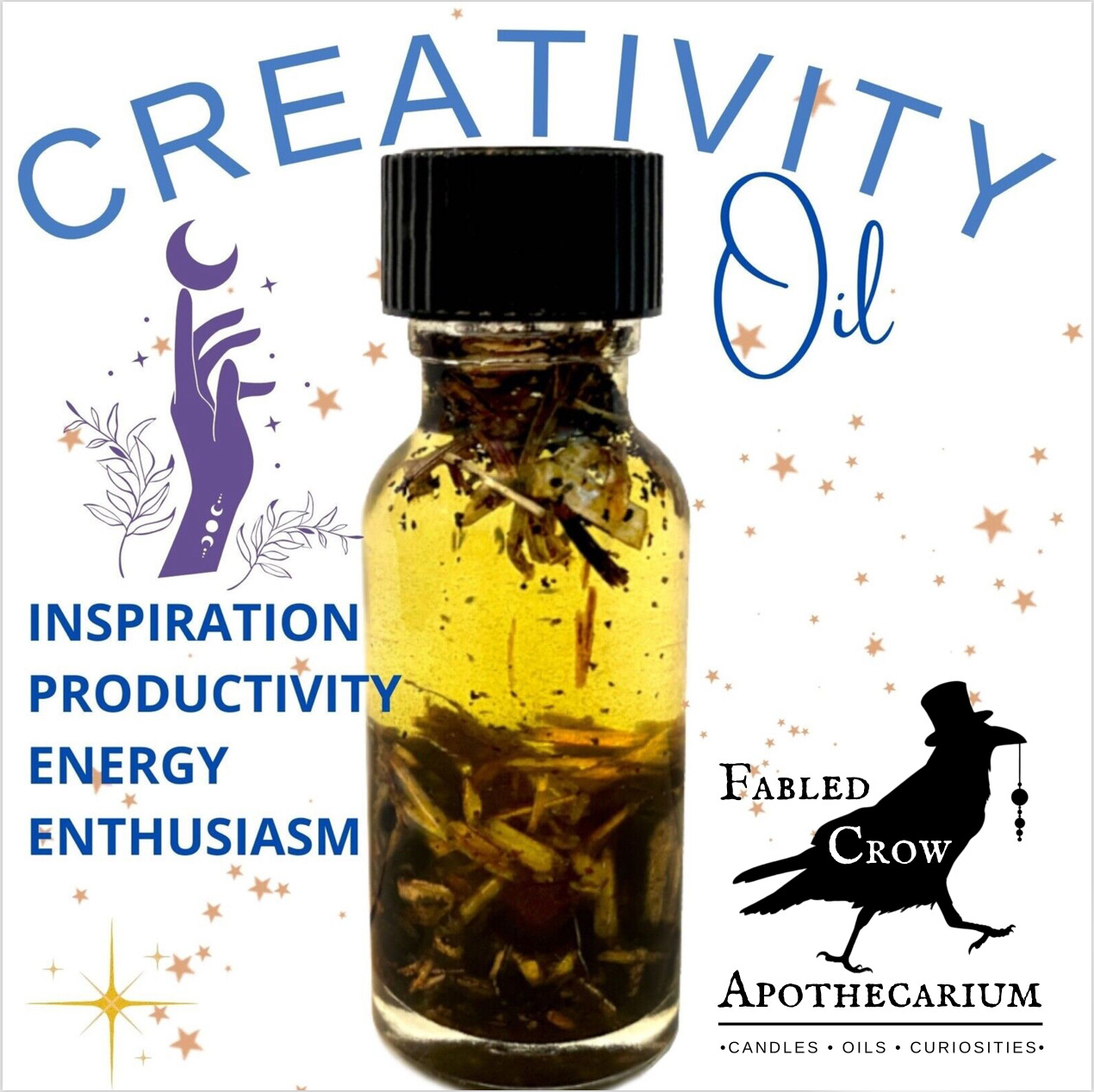 CREATIVITY Oil Inspiration Energy Productivity Arts Witch Pagan FABLED CROW