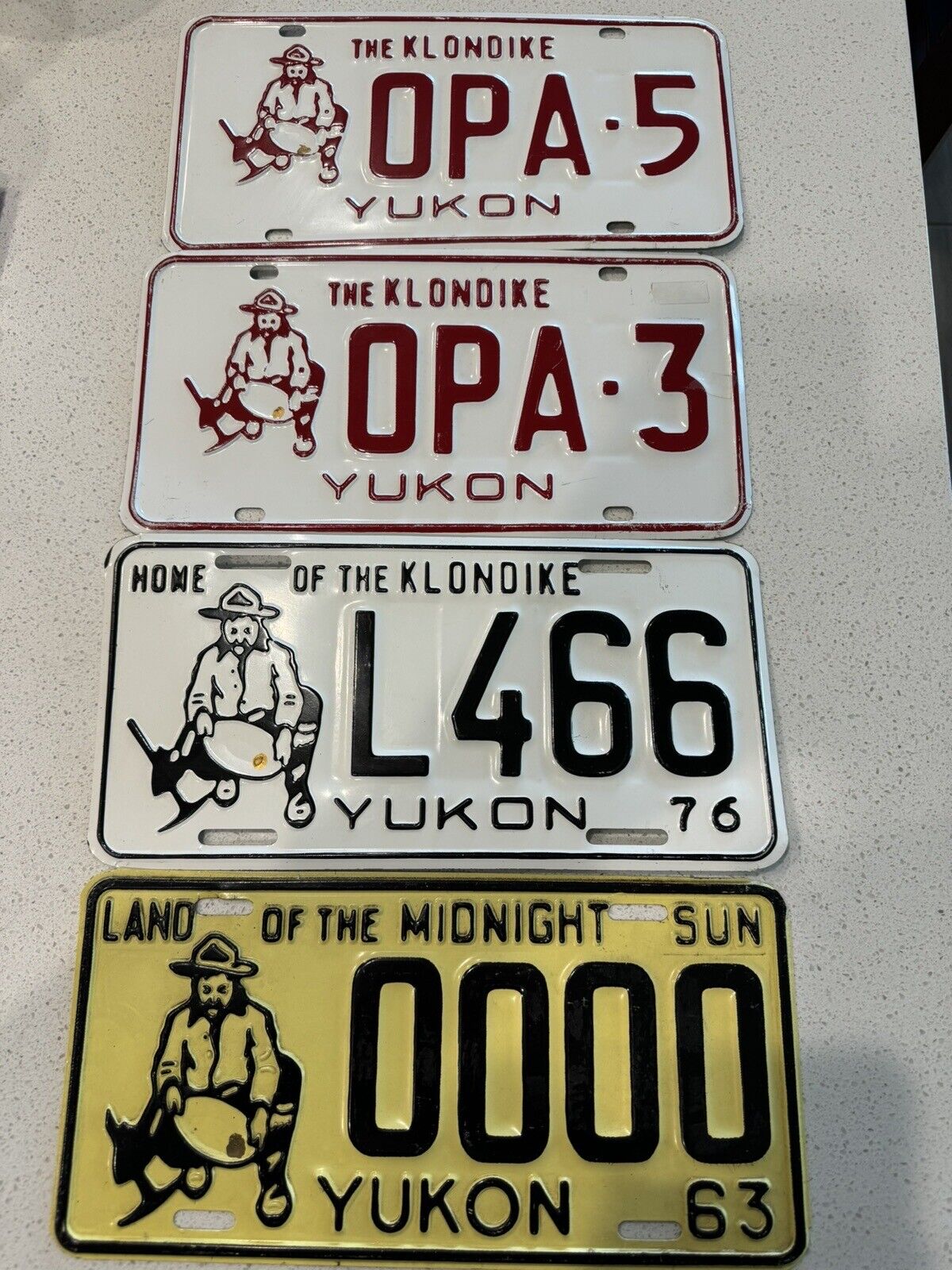 Vintage Yukon Canada 1963 Sample0000 License Plate Plus 2 Rare OPA Plates & 1-76