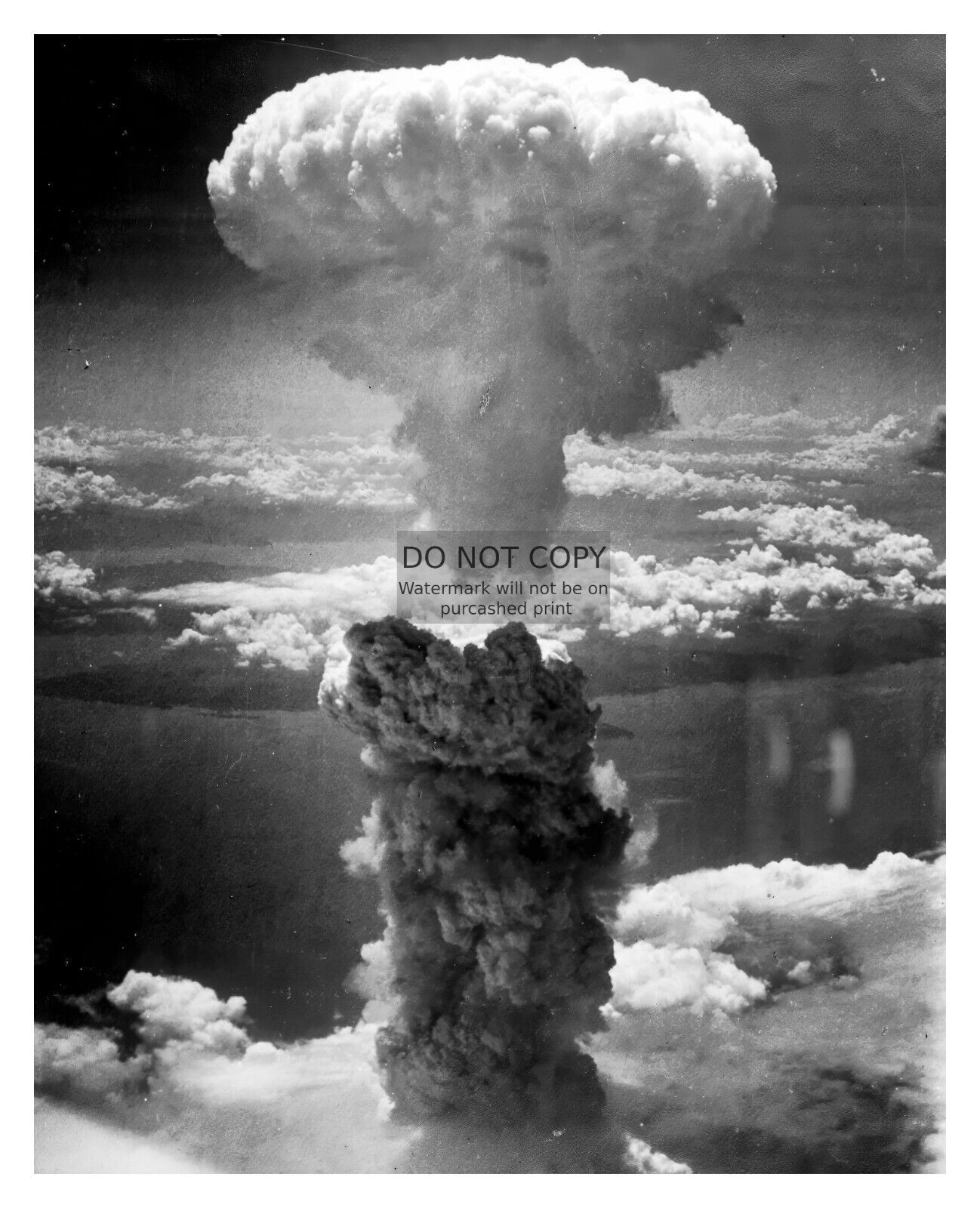 NUCLEAR EXPLOSION MUSHROOM CLOUD OVER NAGASAKI WW2 8X10 PHOTO