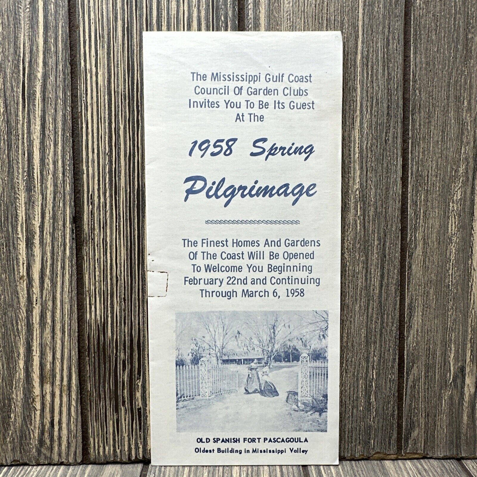 Vintage 1958 Spring Pilgrimage Missiissippi Gulf Coast Garden Clubs Brochure