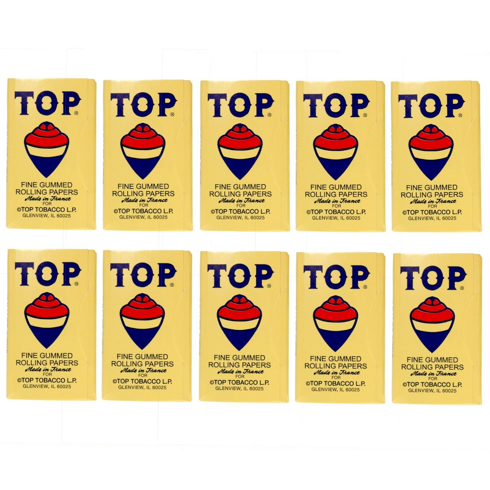 10 x TOP Cigarette Rolling Paper 100 Papers per Booklet - Free Express Shipping