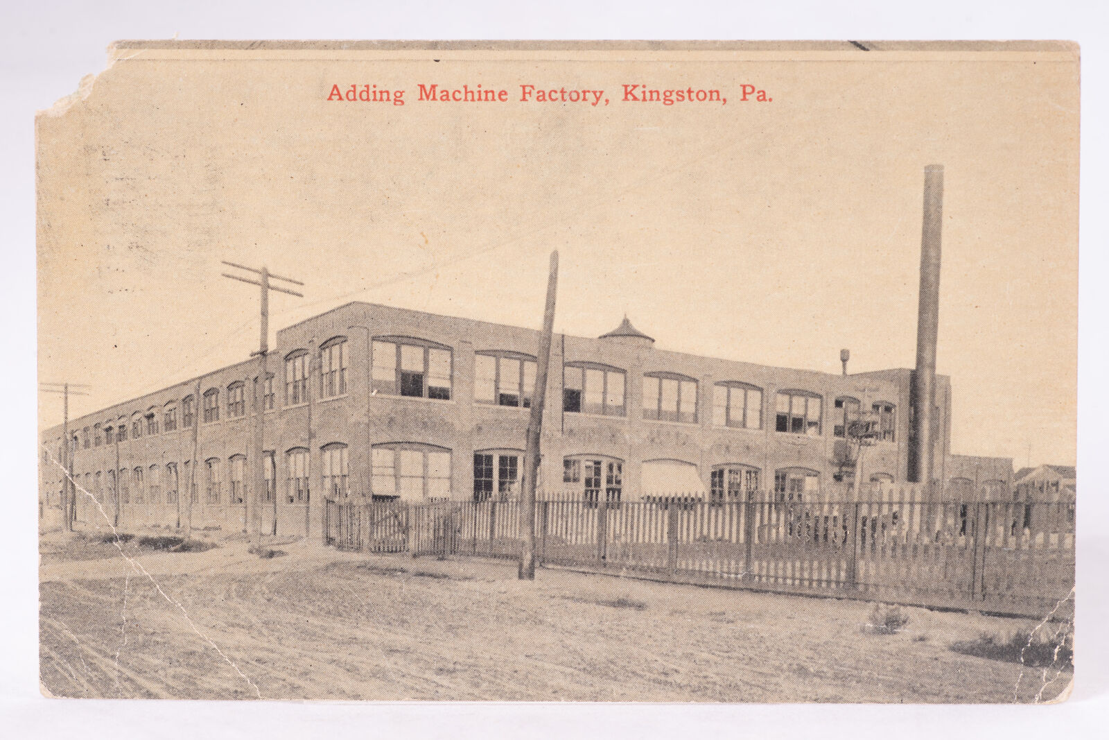 Kingston PA Adding Machine Factory 1915 Antique Postcard