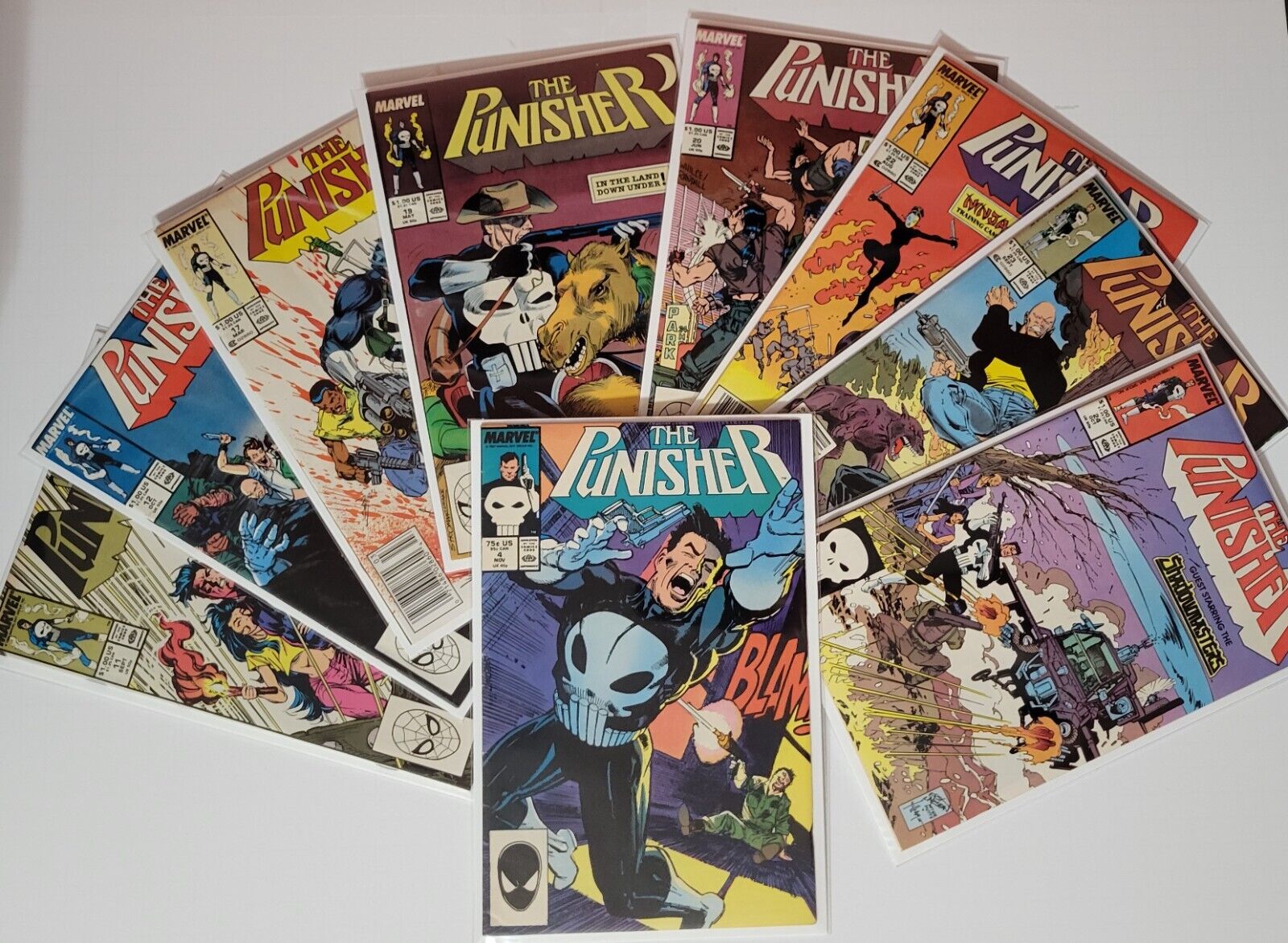Punisher #4 #11 #12 #17 #19 #20 #22-#24 LOW GRADE readers Marvel 1987 Lot of 9