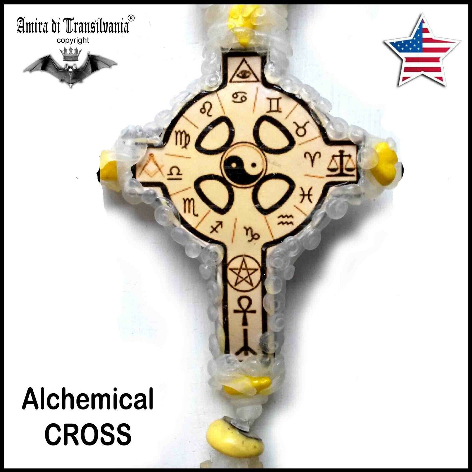 Cross alchemy gothic wicca magic power talisman rosicrucian occult pagan symbol