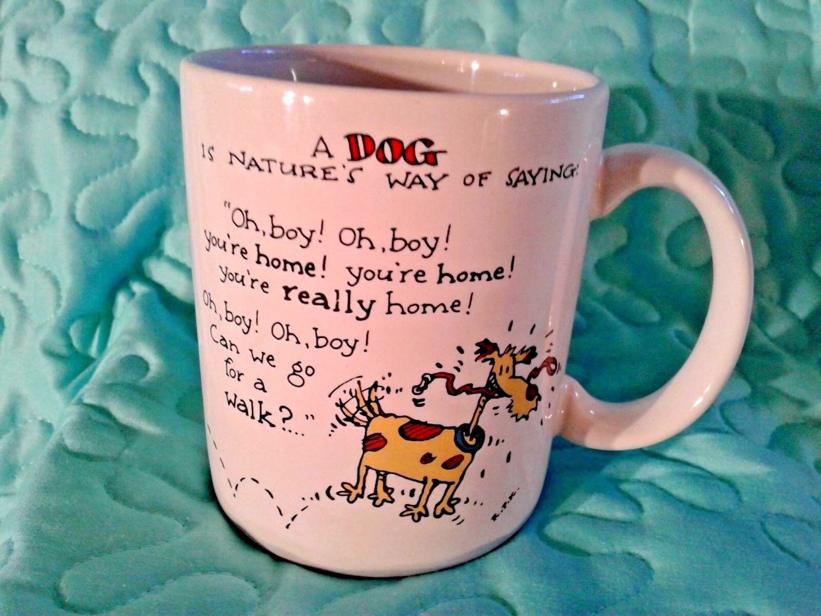 Funny DOG Coffee Mug Hallmark Shoebox Greetings 2-Sided Comical Teacup 4\