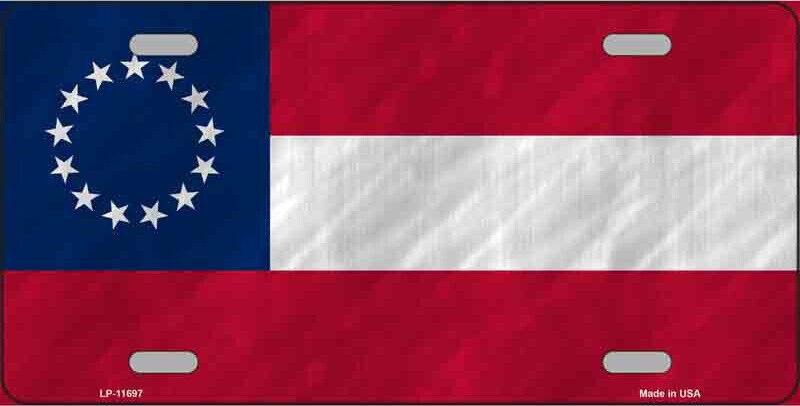 Aluminum License Plate CSA First National Flag 13 stars NEW