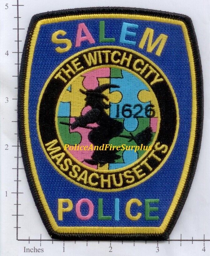 Massachusetts - Salem MA Police Dept Patch - The Witch City - Autism