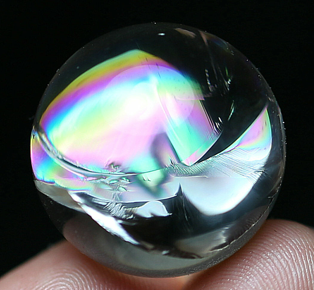 90Ct Rare Natural Clear Beautiful Rainbow Crystal Quartz Pendant Polished