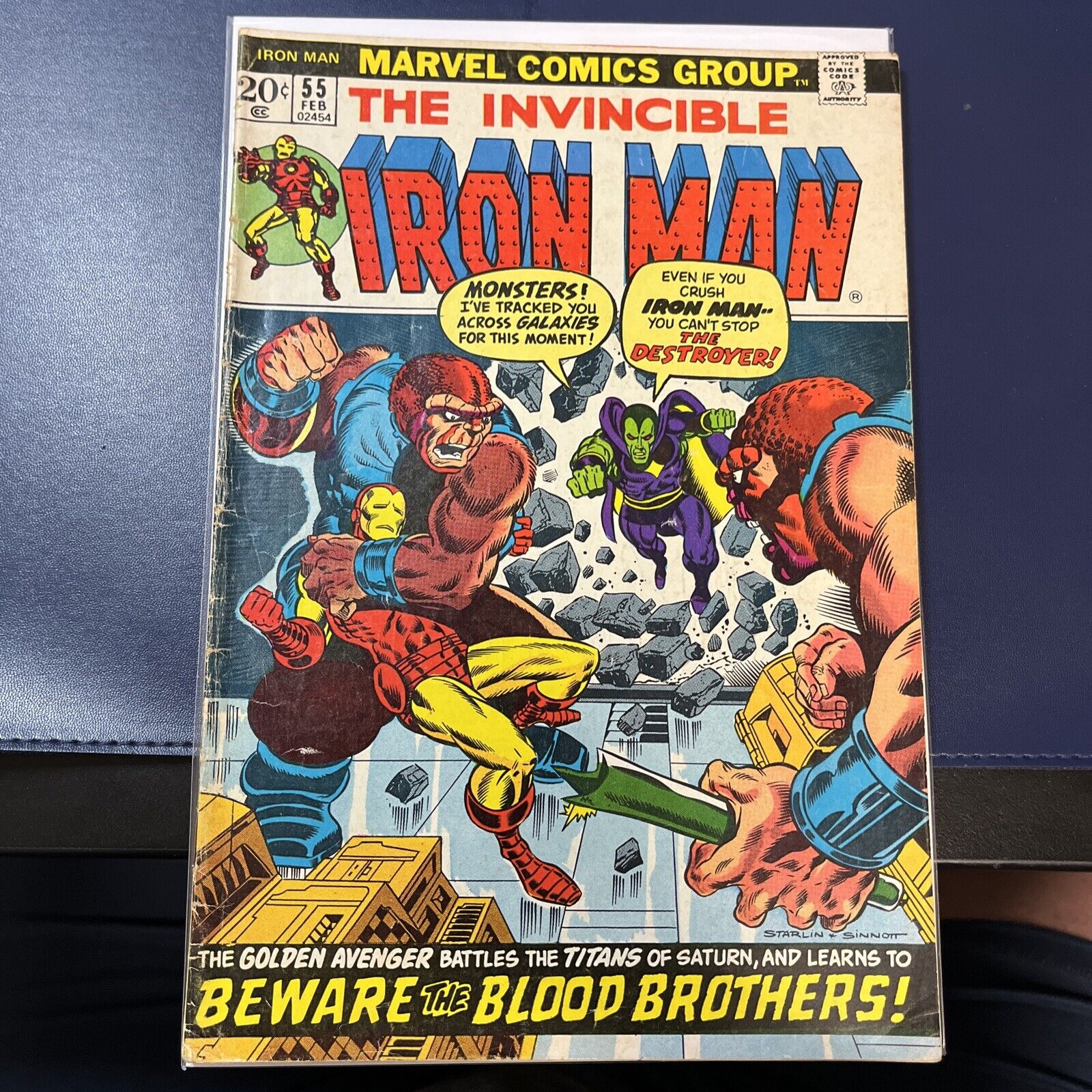 Iron Man #55 1973 - 1st Appearance Thanos & Drax Destroyer-KEY