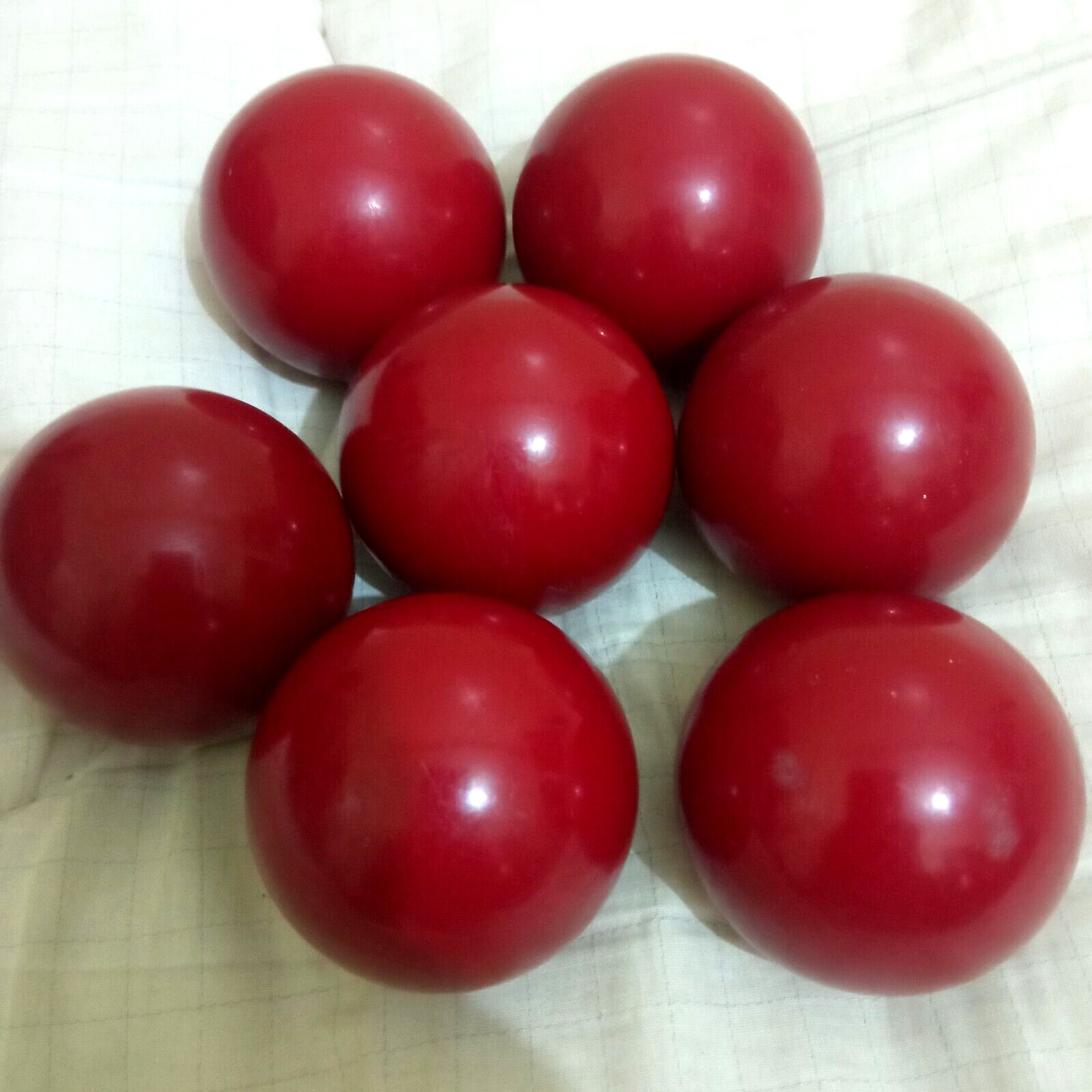 Antique Red Cherry Amber Faturan Bakelite Phenolic Resin 7 Balls 828 Gram