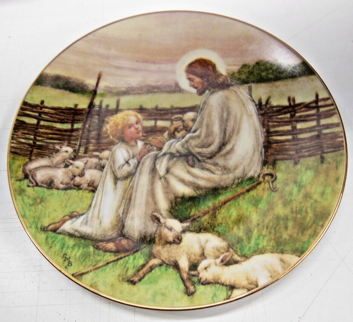 Vintage 1988 Bradford Exchange The Lord's My Shepherd Plate C.Barker w/Orig Box