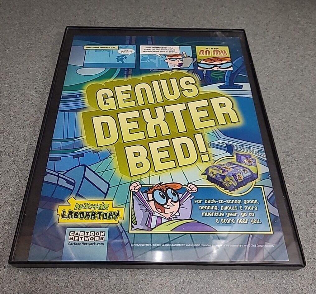 Dexter\'s Laboratory Cartoon Network Bedding Print Ad 2003 Framed 8.5x11 