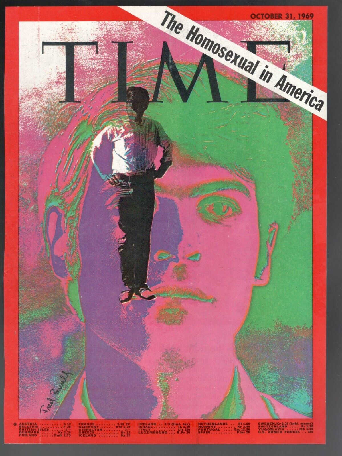 1969 Time The Homosexual IN America Only Cover Original Print Ready to Frame