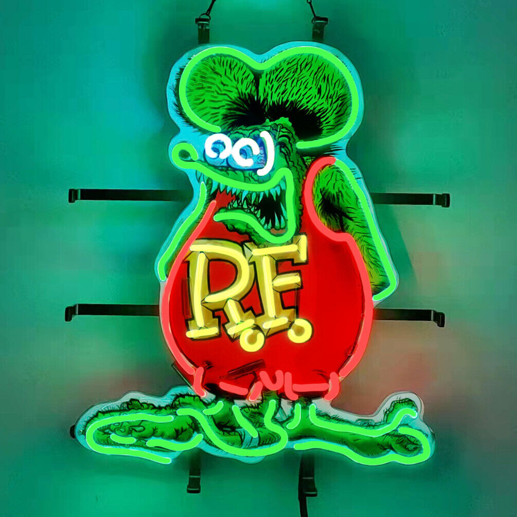 Rat Fink Rat Rod RF Neon Sign Light Lamp With HD Vivid Printing Technology 19x15
