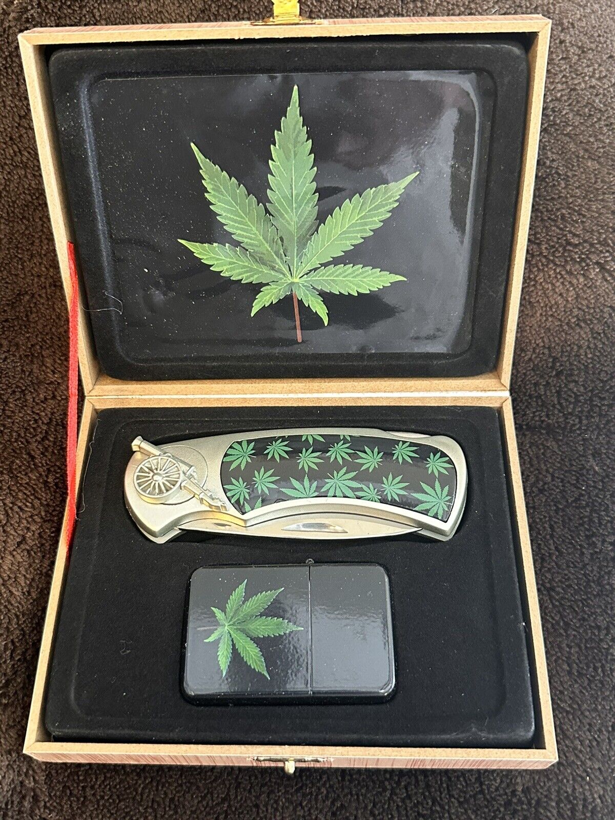New Marijuana Cannabis Weed 420 Stoner Lighter & Knife Set SAME DAY SHIPPING