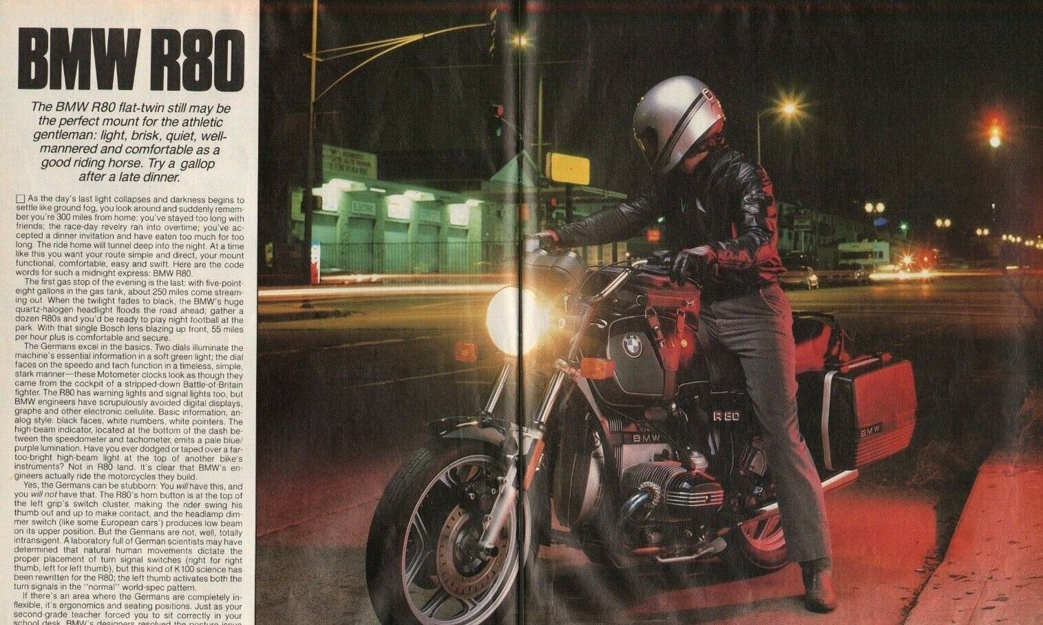 1985 BMW R80 - 6-Page Vintage Motorcycle Road Test Article