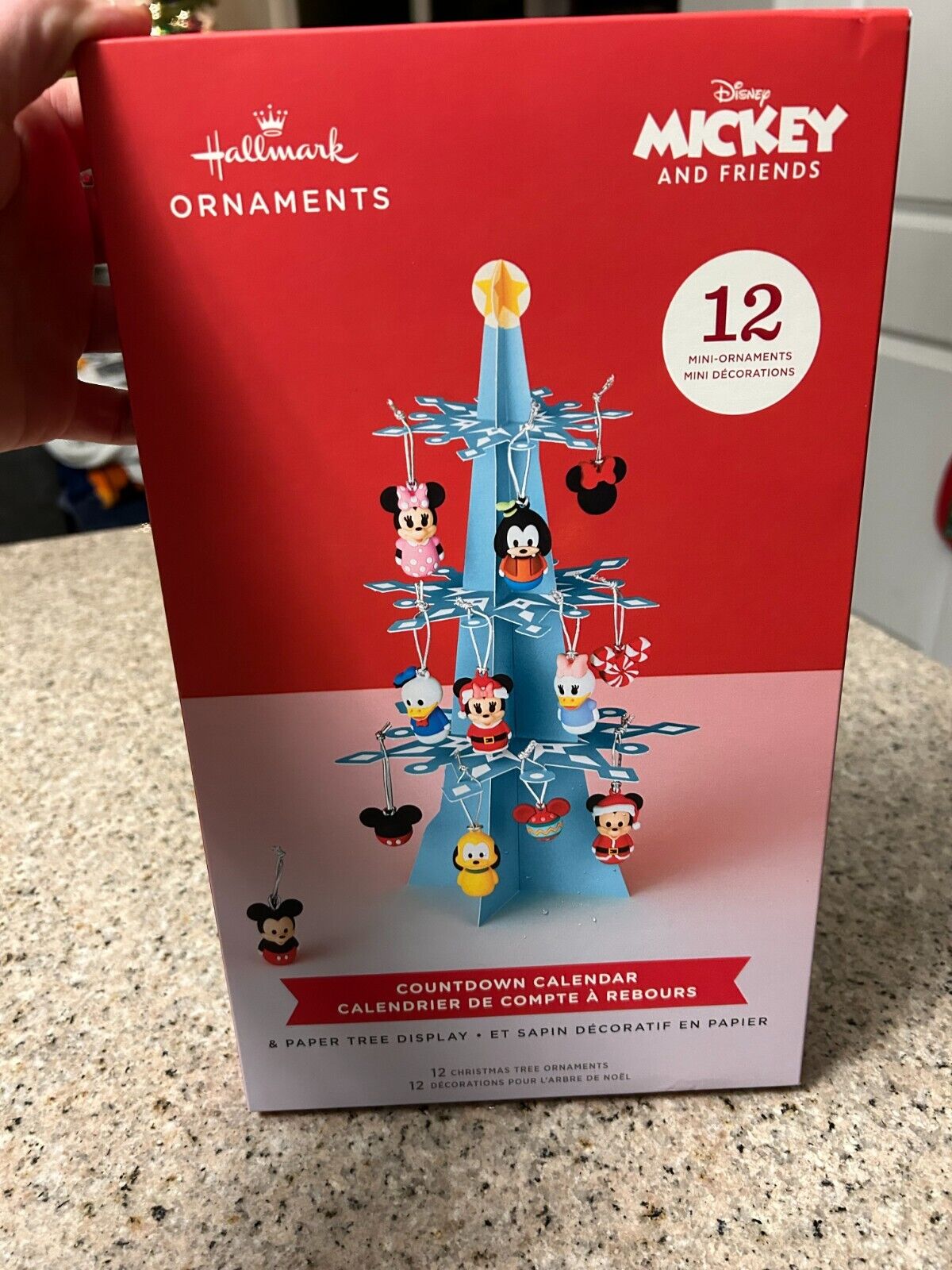 Hallmark Disney Mickey & Friends Countdown Calendar 12 Mini Christmas Ornaments