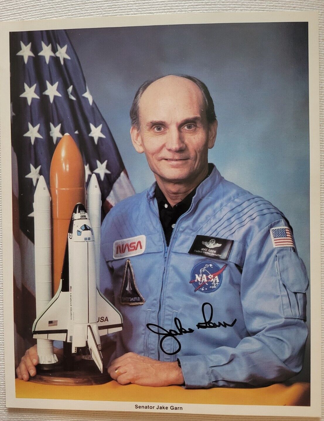 JAKE GARN Signed Original NASA 8x10 lithograph Senator & STS-51D Astronaut CERT
