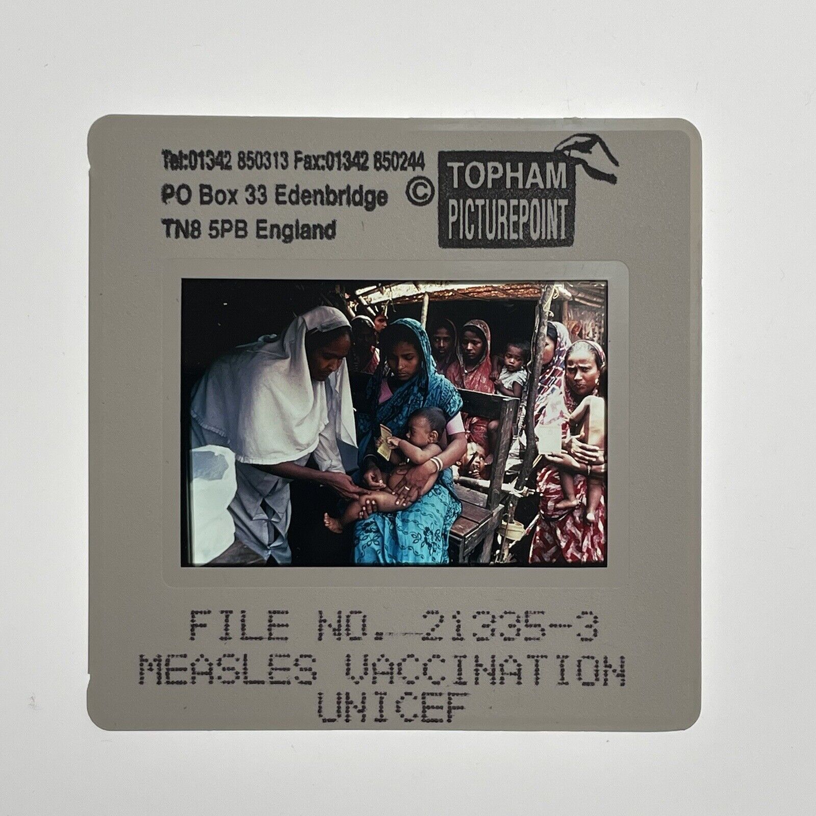 Measles Vaccination by UNICEF in India￼ S20820 Vintage 35mm Slide SD09