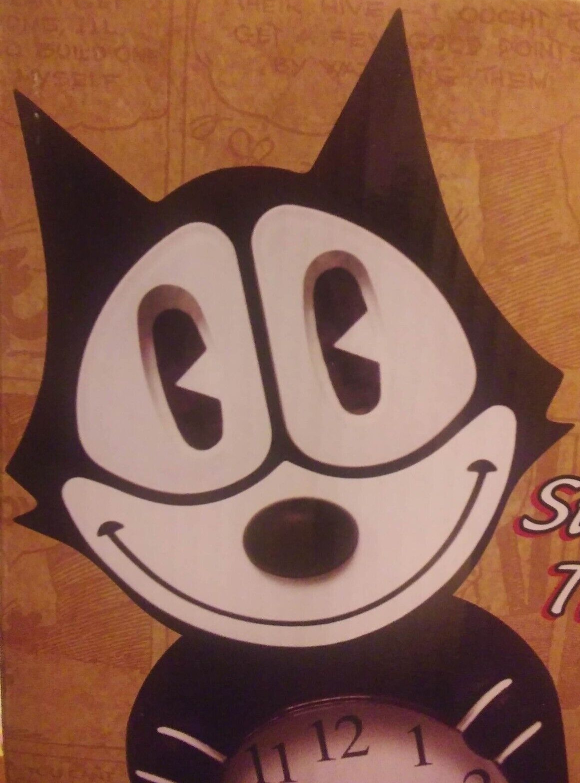 FELIX THE CAT: Animated Clock-Eyes Move Back-N-Forth & The Tail is the Pendulum