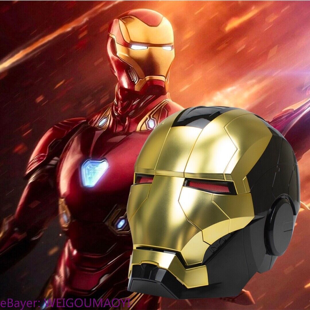 AutoKing Iron Man Golden Black MK5 Helmet Mask Deformable Wearable Voice Control
